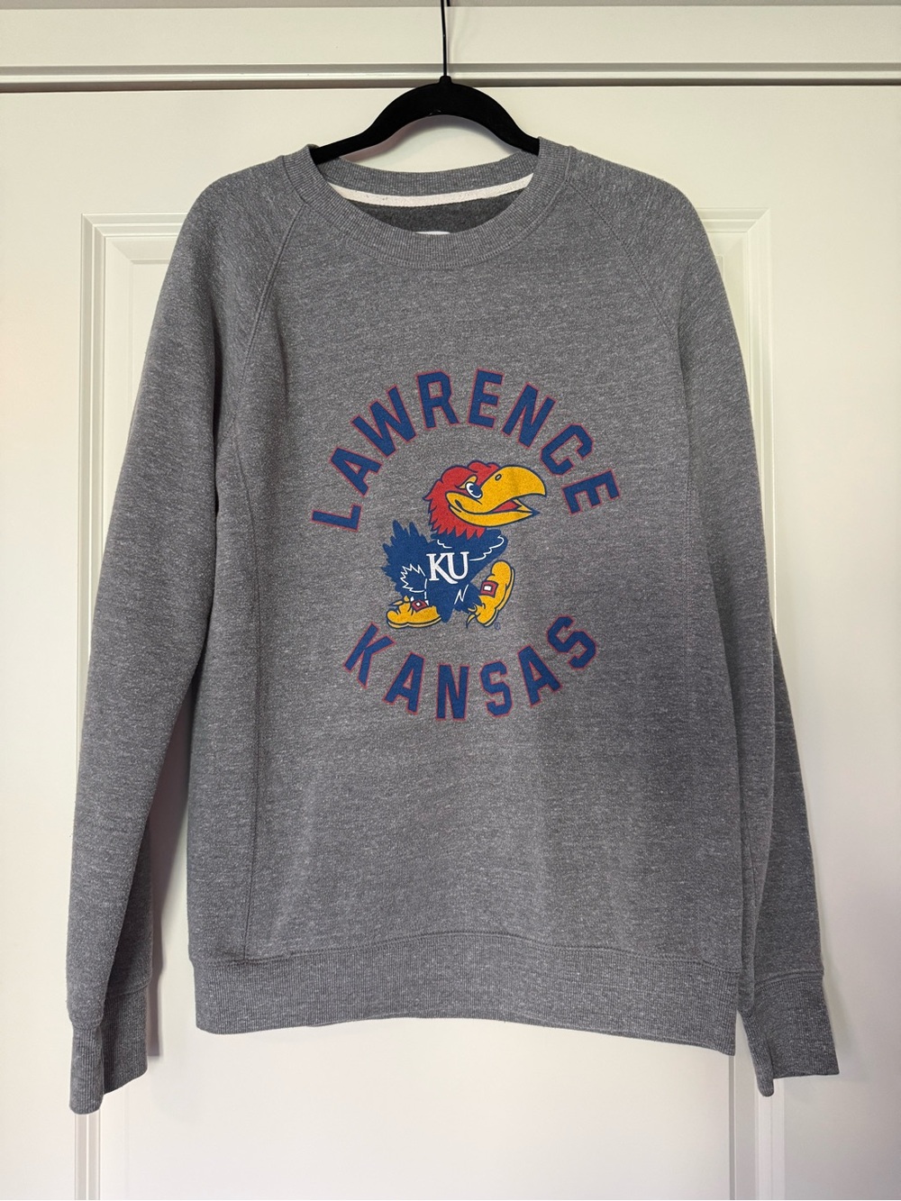Charlie Hustle Lawrence Kansas KU Jayhawk Gray Crewneck Sweatshirt